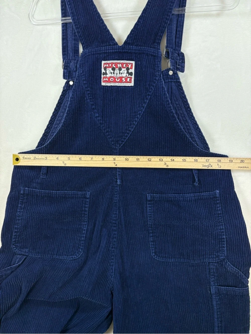 Vintage Disney Mickey Unlimited Jerry Leigh Corduroy Overalls Blue Large